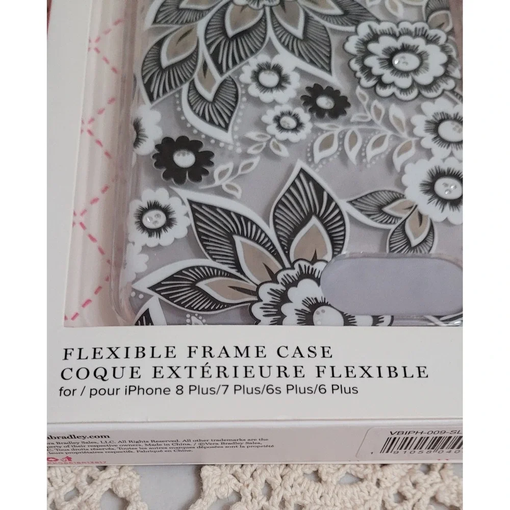 NEW Vera Bradley Floral Flexible Frame Case for iPhone 8 Plus, 7+, 6s+, 6+