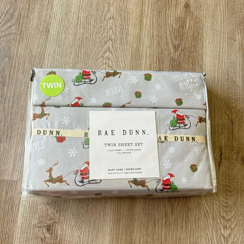 Rae Dunn Christmas Holiday THIS HOUSE BELIEVES Sheet Set