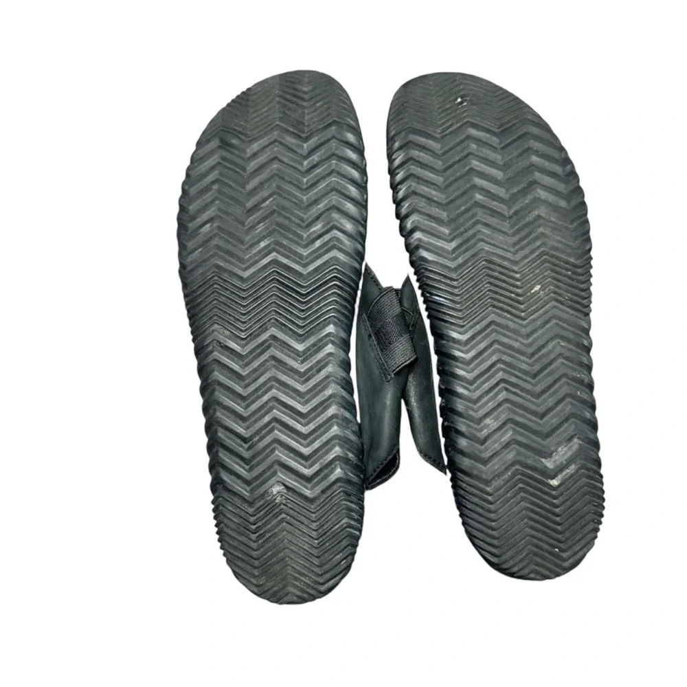 Sorel Black Leather Slingback Thong Sandals