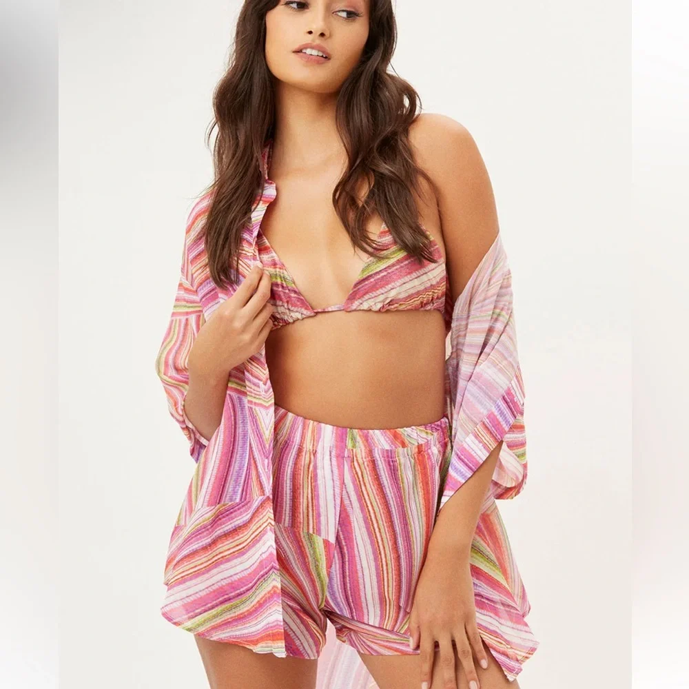 FRANKIES BIKINIS Button Up Shirt and Shorts Set  Hailee Steinfeld Fifi