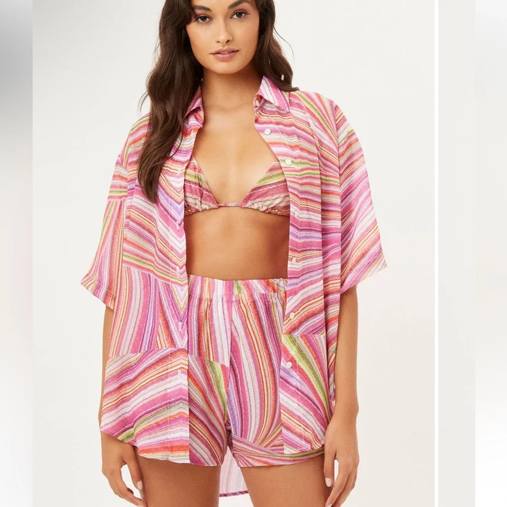 FRANKIES BIKINIS Button Up Shirt and Shorts Set  Hailee Steinfeld Fifi