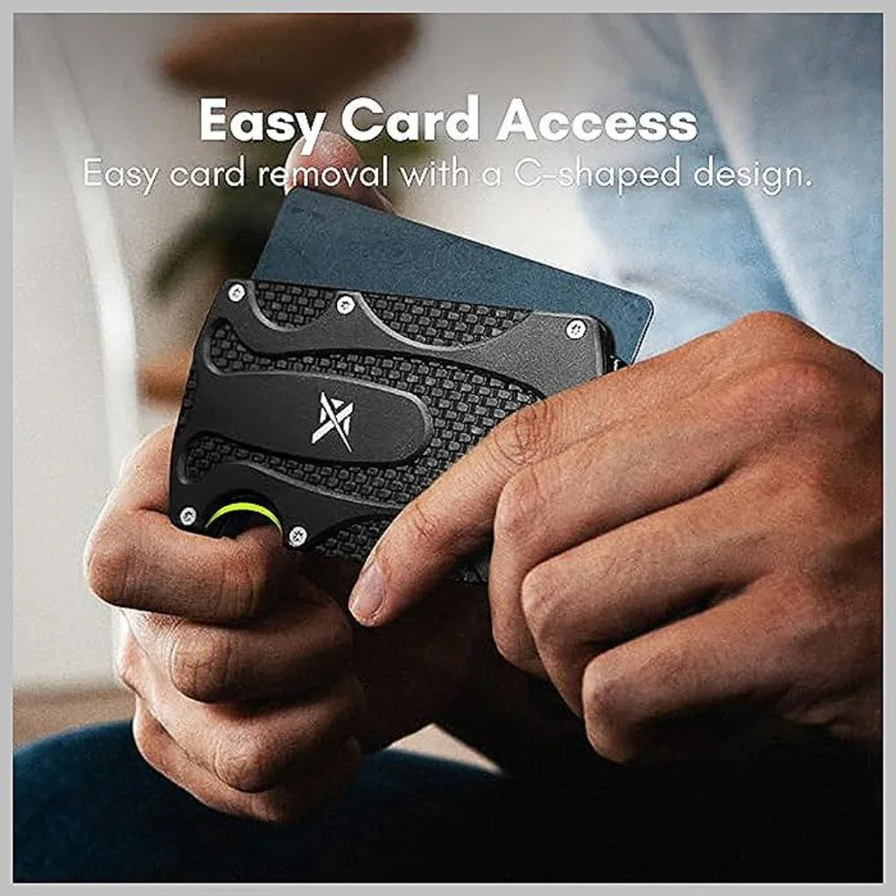 Mens Wallet, Slim Tactical Wallet with Money Clip , Black