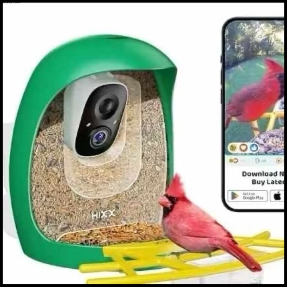 Bird Feeder with Camera Solar Powered, 2K Resolution Bird Camera Auto Capture