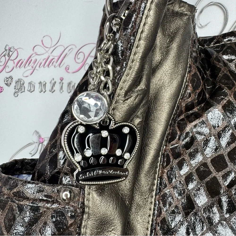 Kathy Van Zeeland bag purse vintage 2000s snake Elegant Black Gold Women's Bag