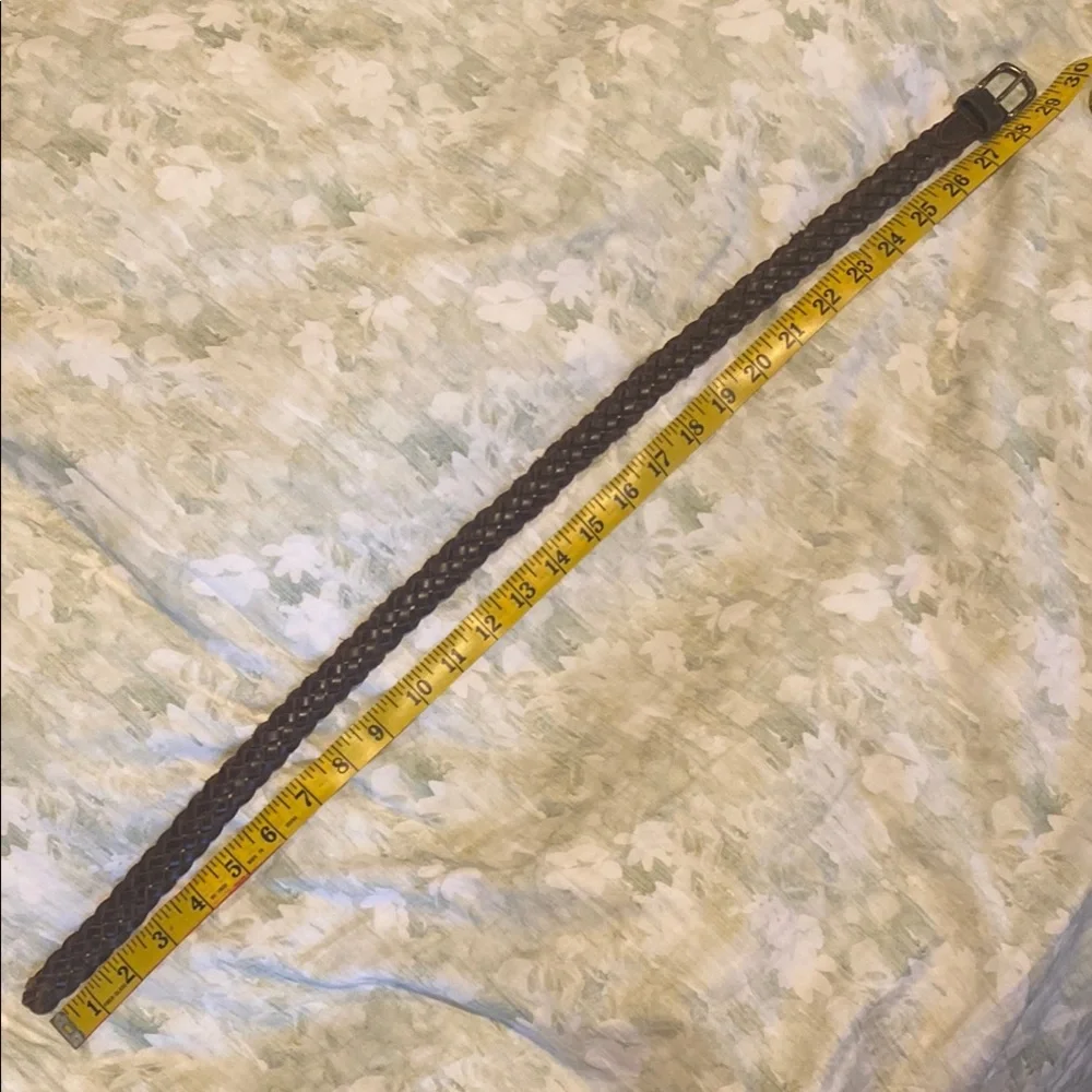 Brown Braided Belt with goldtone hardware