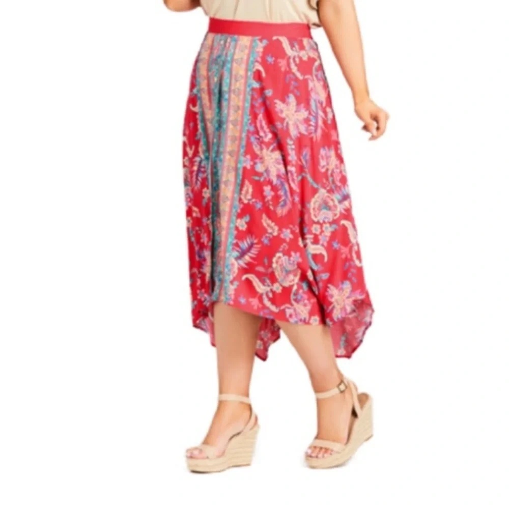 ❇️- Pretty Pink Jess Hanky Hem Plus Size Skirt 26w 28w