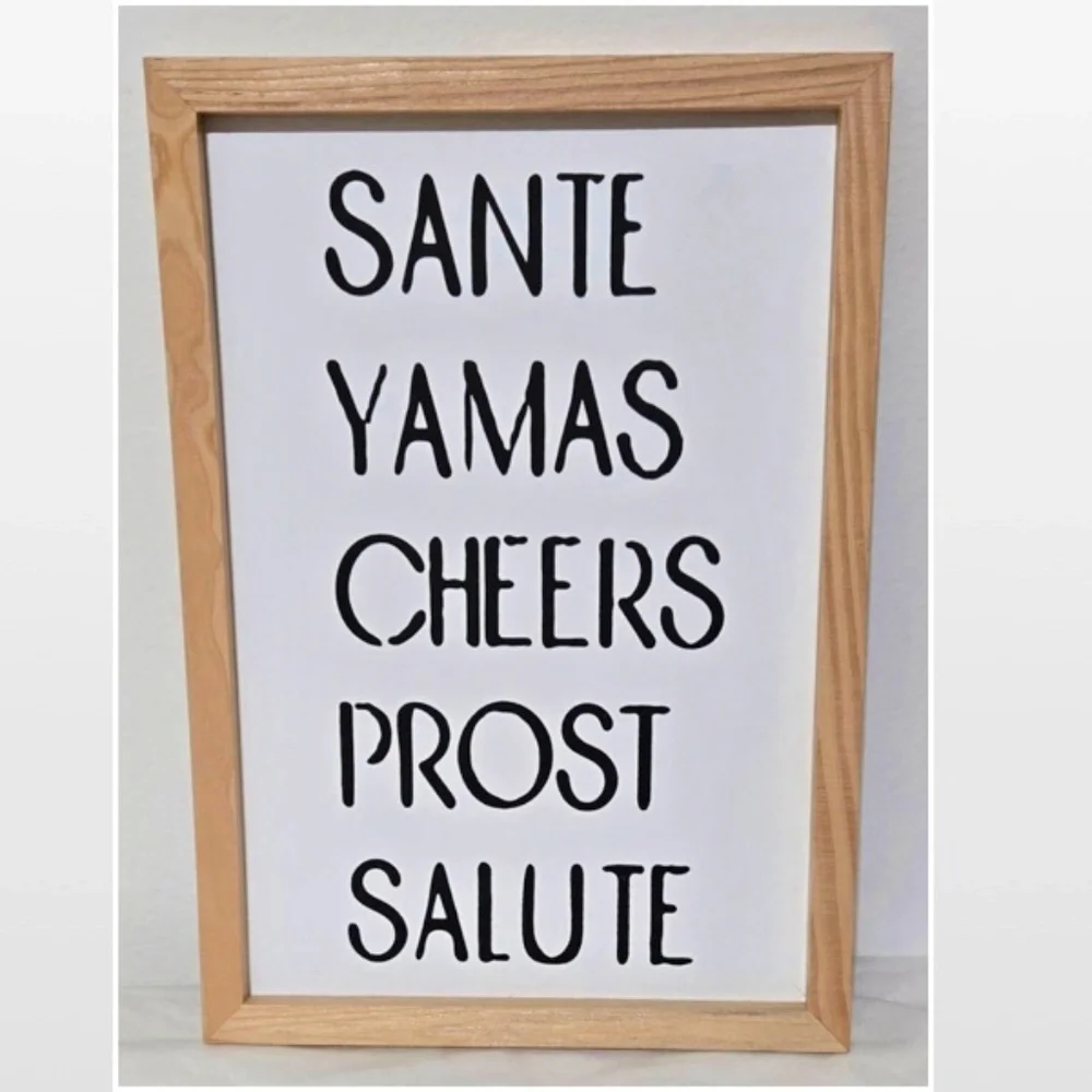 New Room & Retreat Cheers Wood Word Art Sign Wall Décor Bar Wine Theme