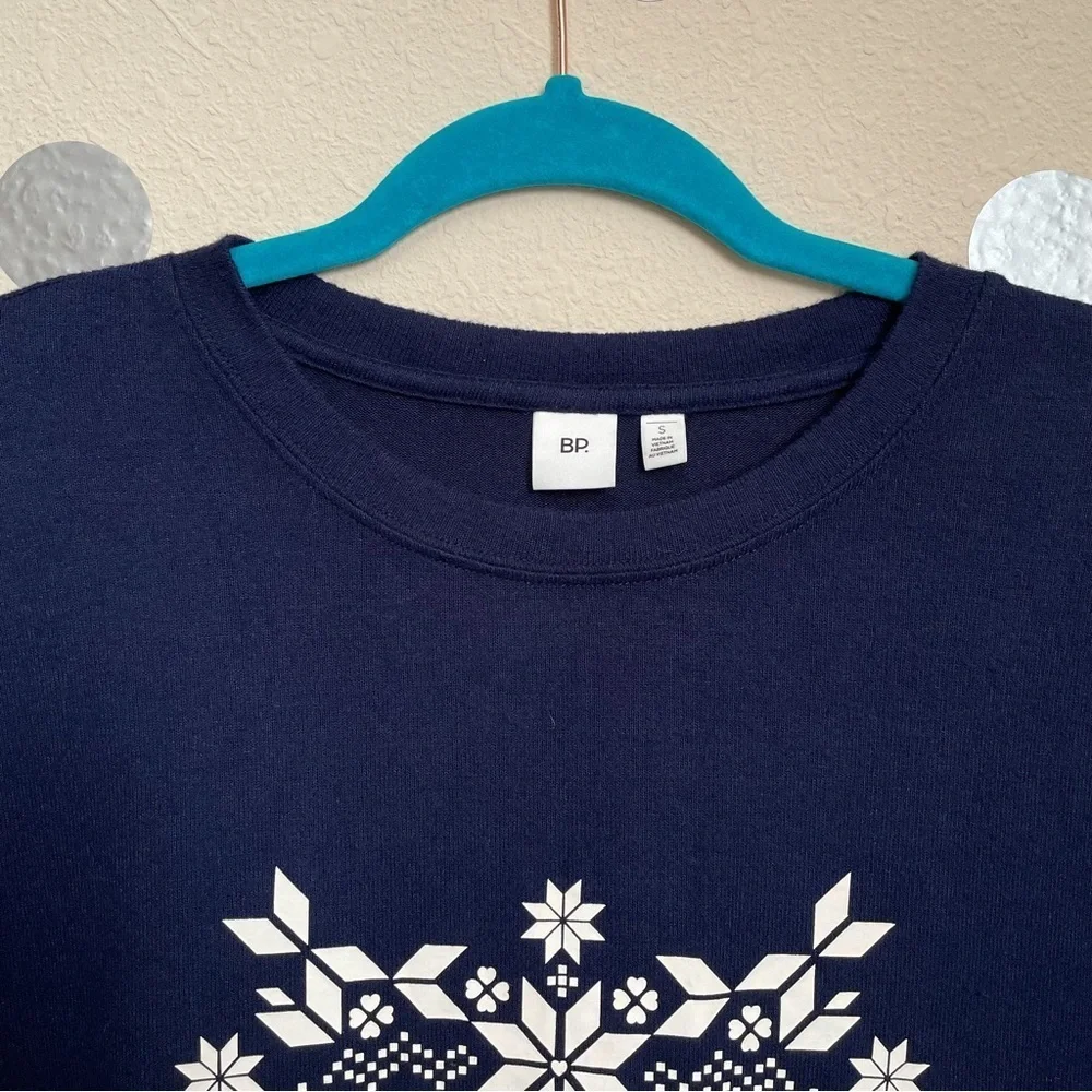 bp. Loungewear Pajama Long Sleeve Top with Scandinavian Snowflake Graphic