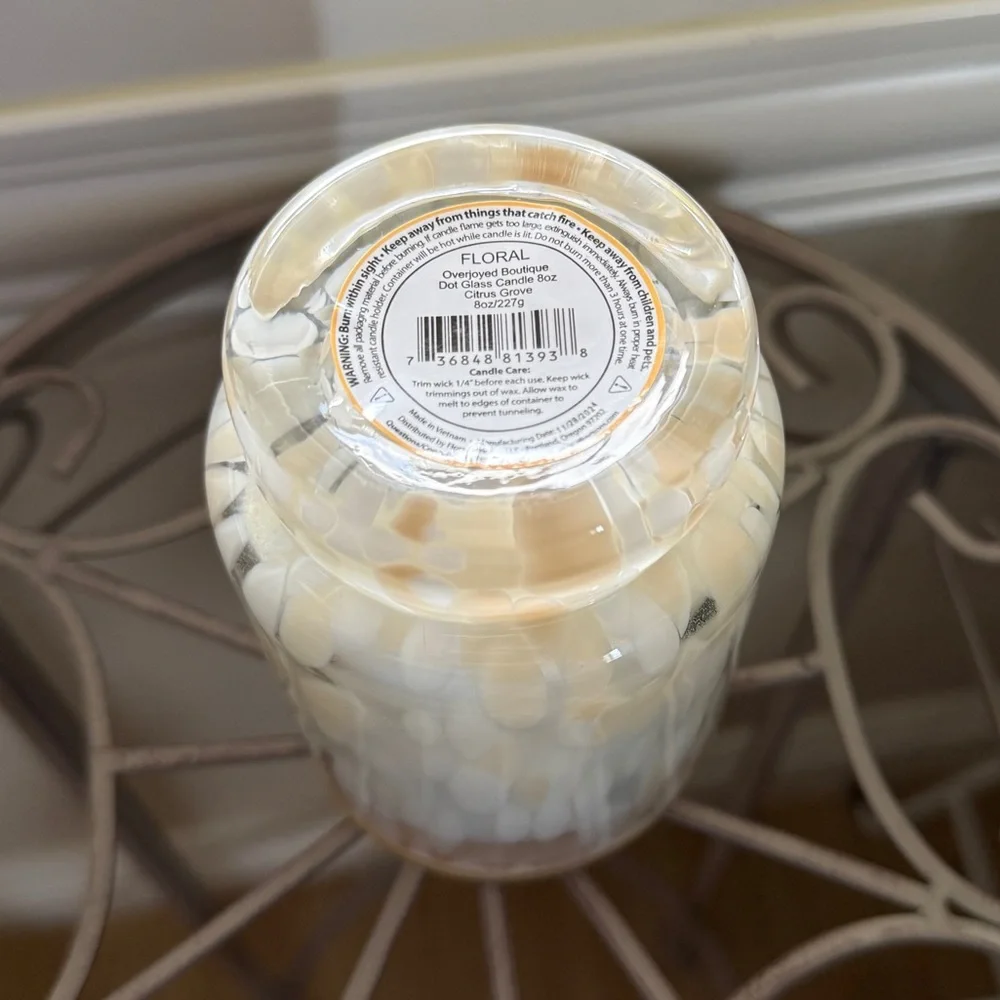 Glass Candle — Sea Salt & Bergamot - 8 Oz, Overjoyed Boutique