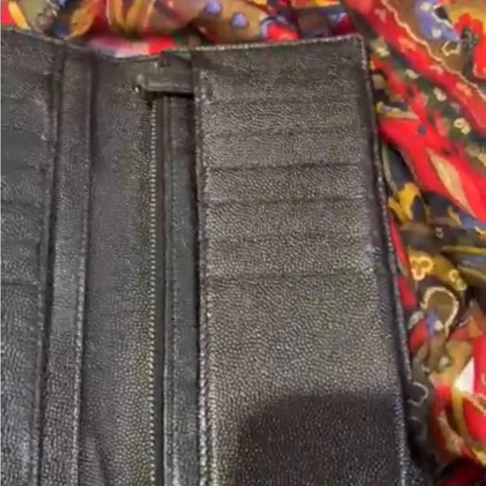 Saint Laurent Black Leather Wallet- Vintage EUC