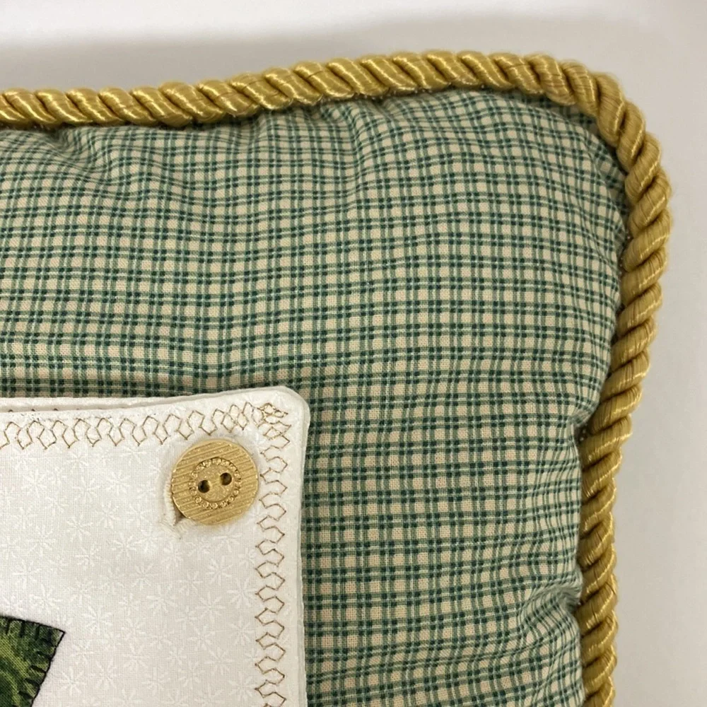 Vintage Handmade Pillow with Changing Felt Quilt Blocks Cottagcore Grannycore