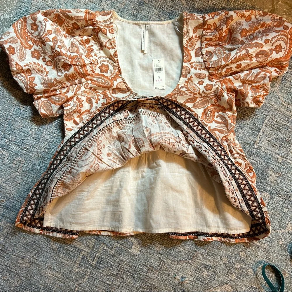Anthropologie orange white