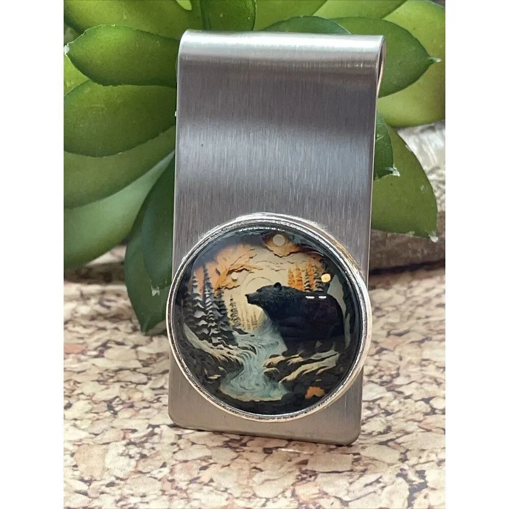 Bear 3D Money Clip Stainless Steel Quality Wedding Party Gift Father Dad Wedding