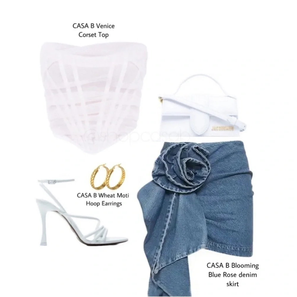 5⭐️CASA B | Venice Strapless Mesh Wrap Corset Top in white