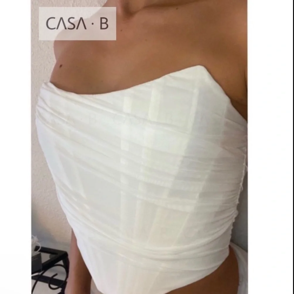 5⭐️CASA B | Venice Strapless Mesh Wrap Corset Top in white