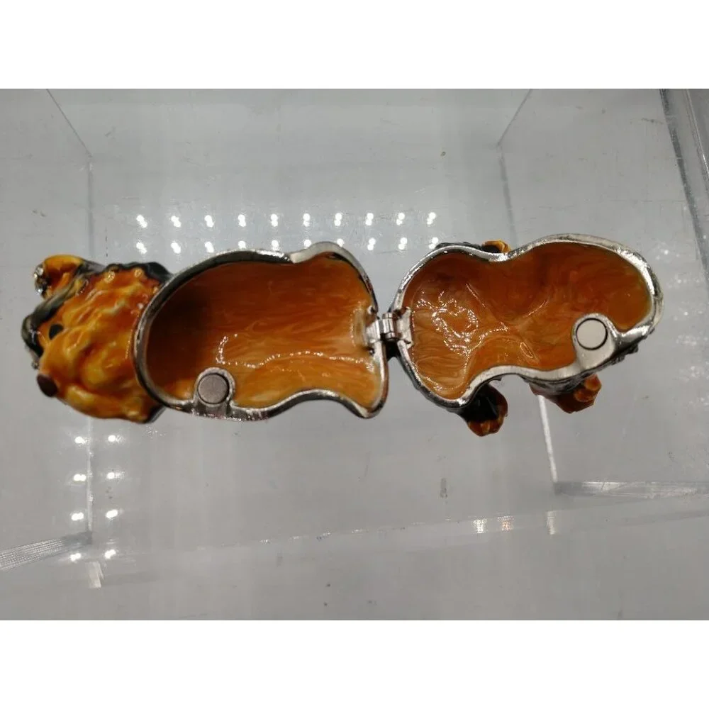 Jeweled Terrier Hinged Trinket Box 2.75x2.16x3.07in By Cherished Treasures Colle