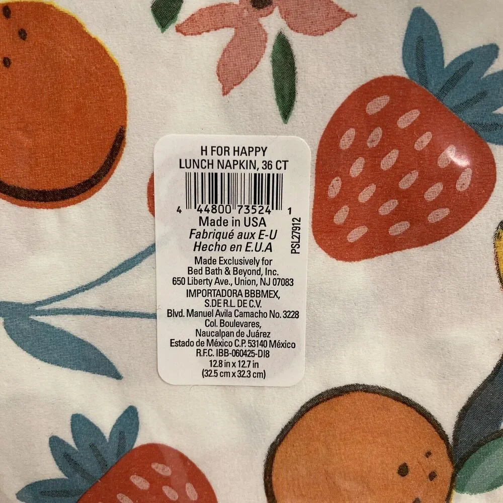 Lunch Paper Plates 7 inch & Napkins 6.5 inch H for Happy 36 of each