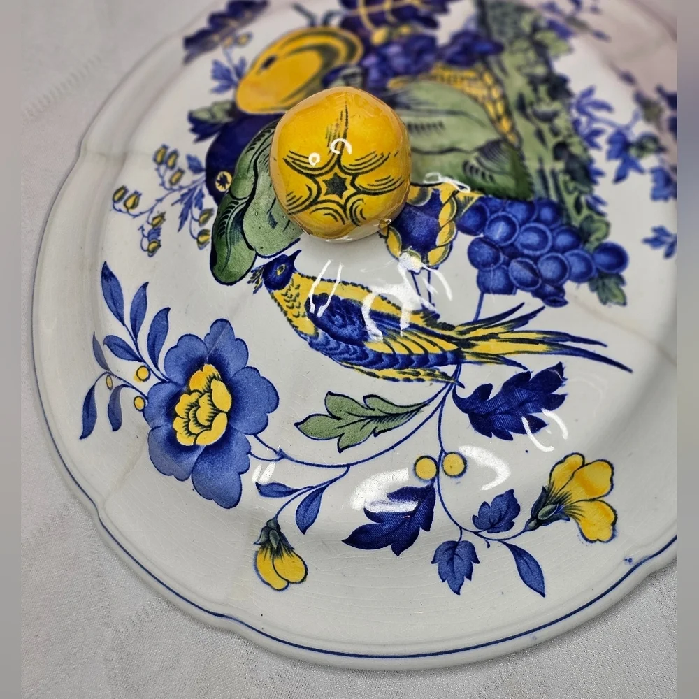 Vintage Spode Blue Bird Soup Tureen With Lid