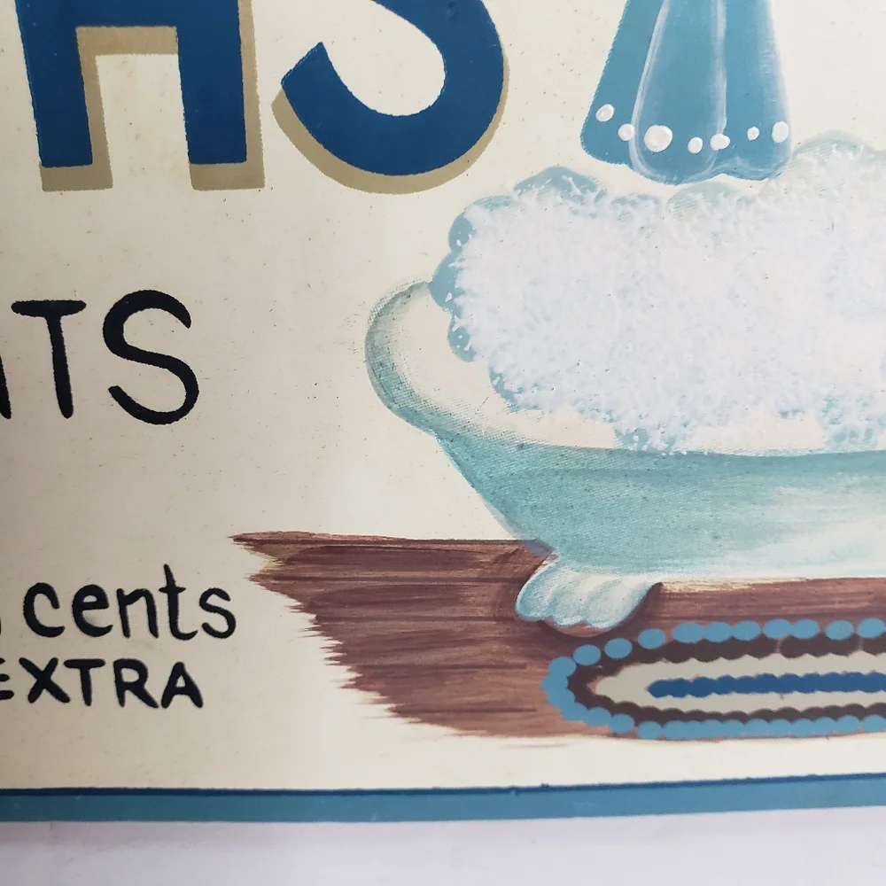 Decorative sign for a bathroom. 221