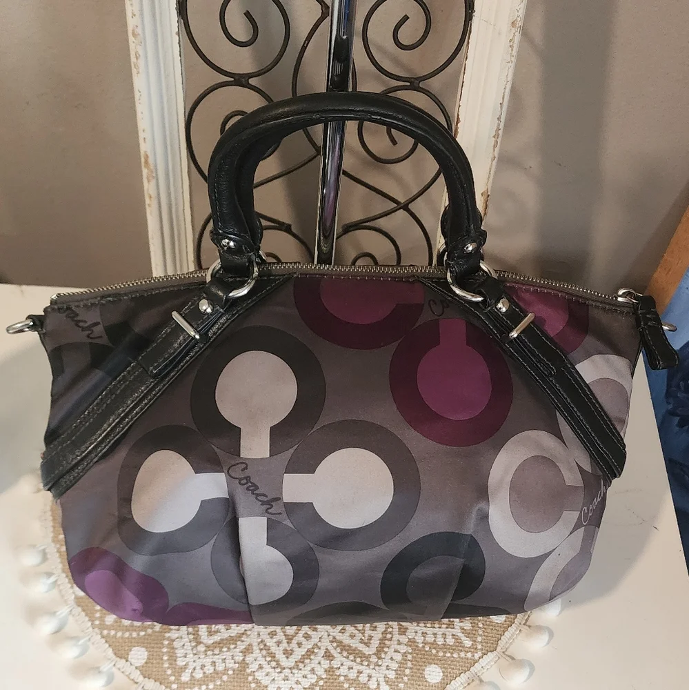 Coach Vintage Sophia Madison Women's Purple and Black Satchel Bag