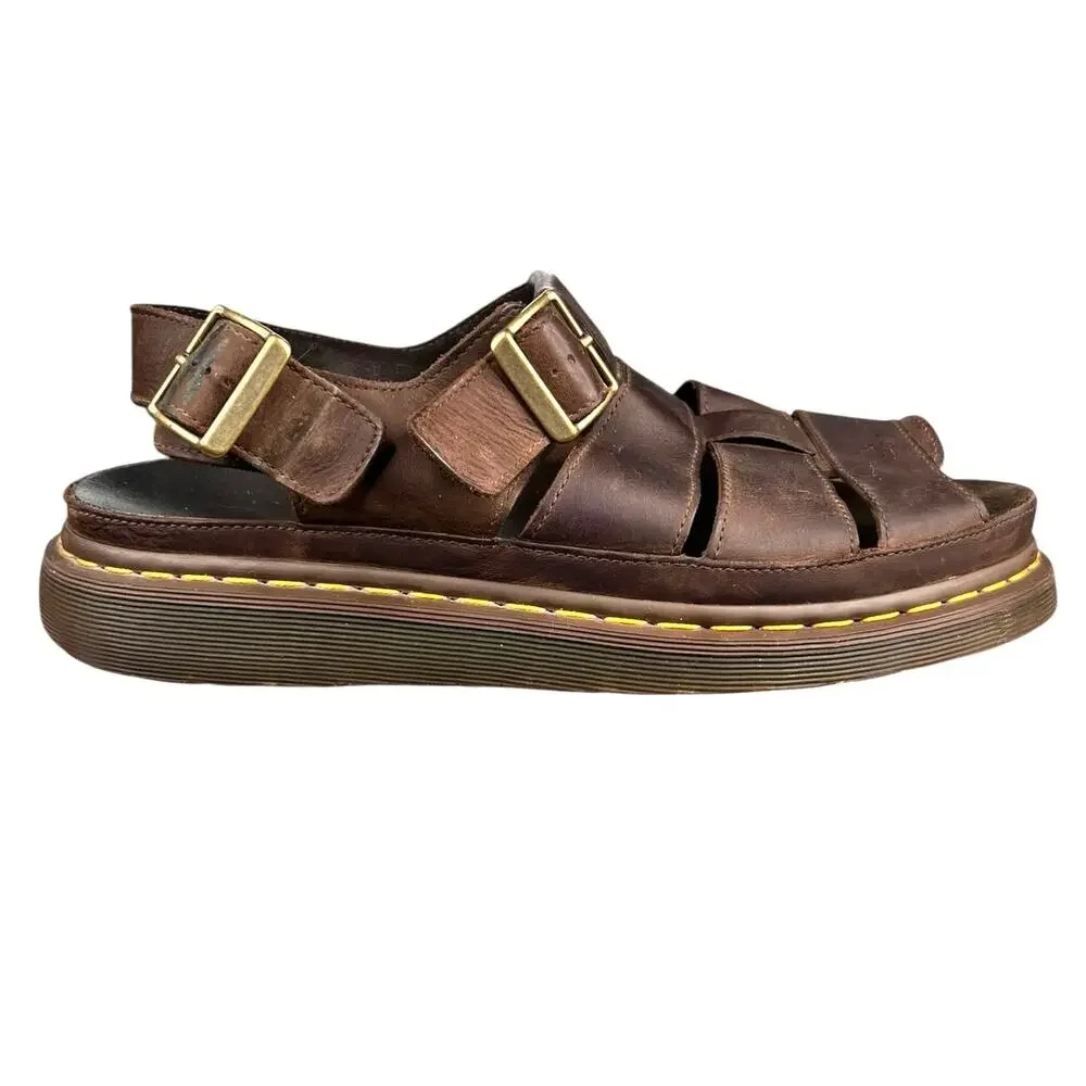 Dr. Marten’s Men’s Flash Brown Leather Fishermans Sandals Size US 13