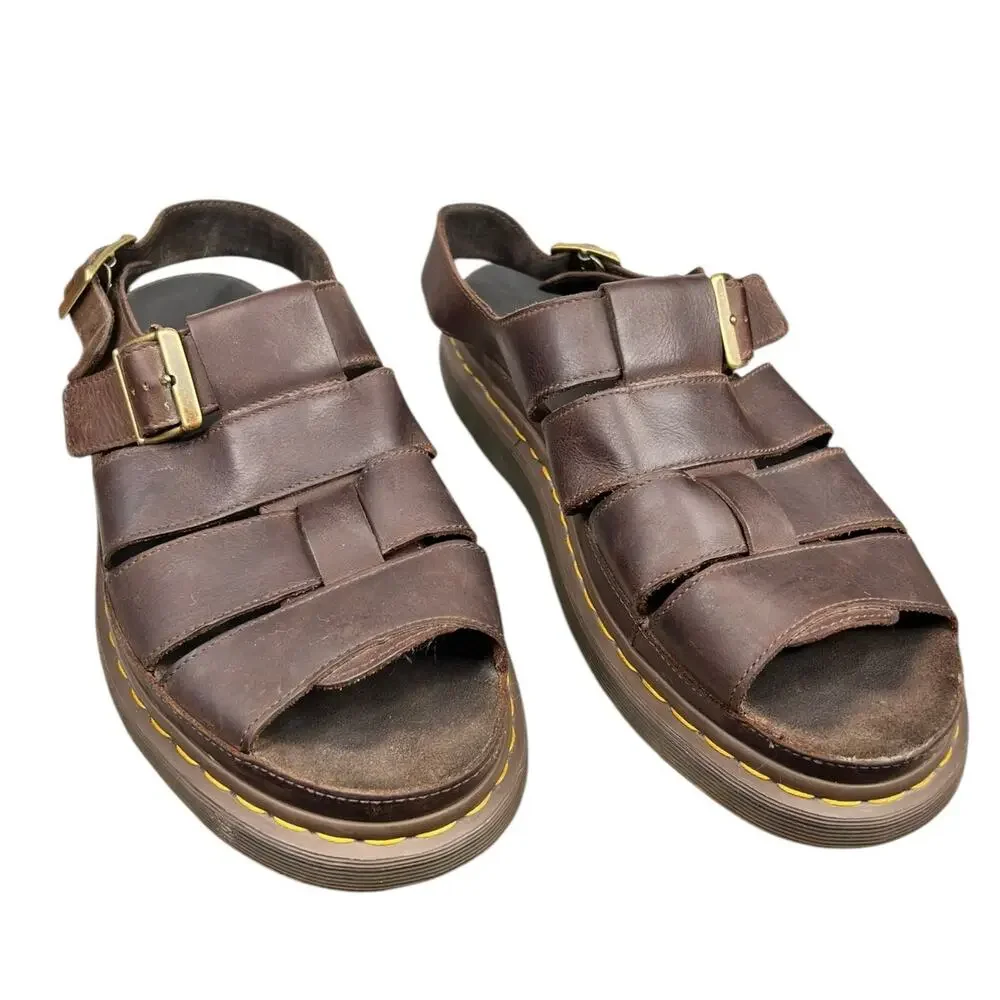 Dr. Marten’s Men’s Flash Brown Leather Fishermans Sandals Size US 13