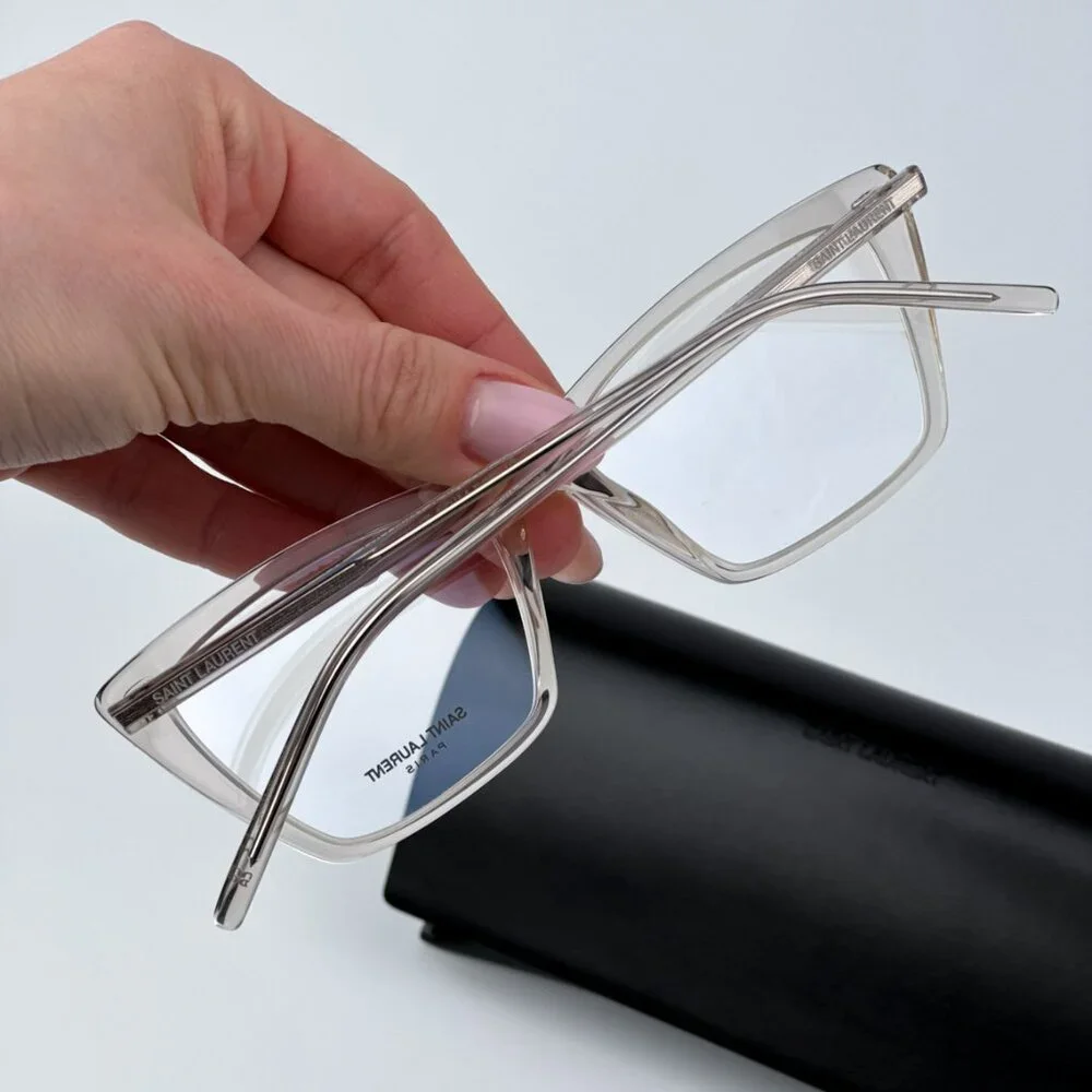 Saint Laurent Women BRAND NEW Eyeglasses Beige Cat Eye SL737 MICA THIN O04