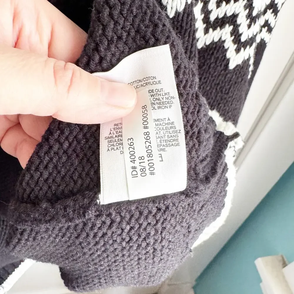 EXPRESS Men's Nordic Fair Isle Holiday Chunky Zip Sweater Cardigan Full Zip XXL