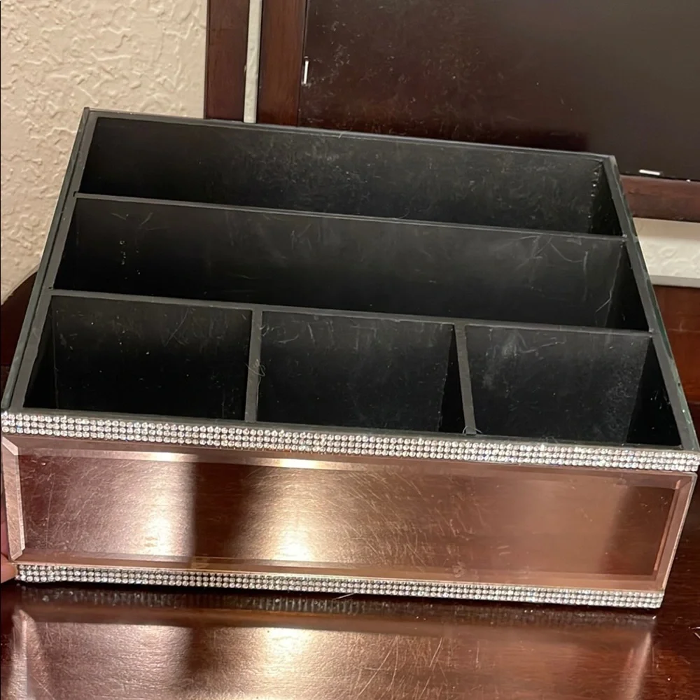 Nanette Lepore Black and Silver Makeup Organizer with Multiple Compartments