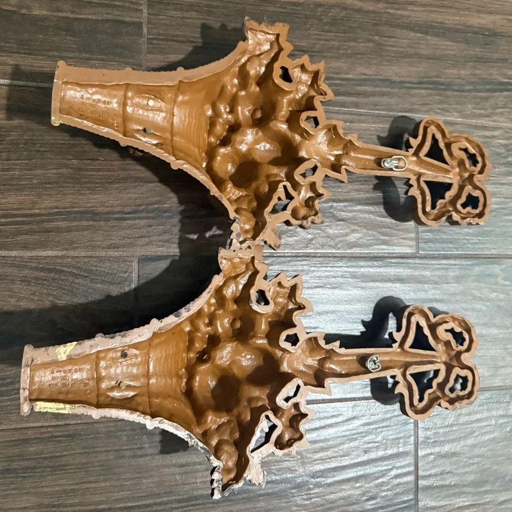 Gold and Orange Decorative Wall Hooks with Floral Design vintage burwood wall de