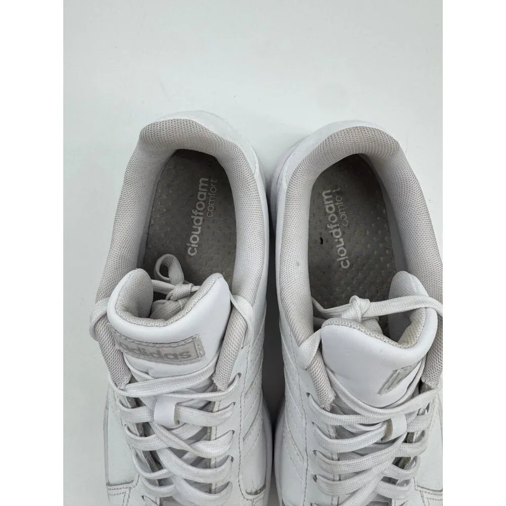 Adidas Grand Court White Leather Sneakers Mens Sz 9 Lace-Up Casual Shoes