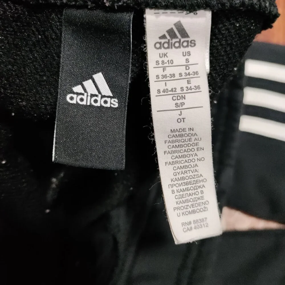 adidas 3-Stripe Long Sleeve Hoodie & Pull On Jogger Track Pants Set Black Boys S