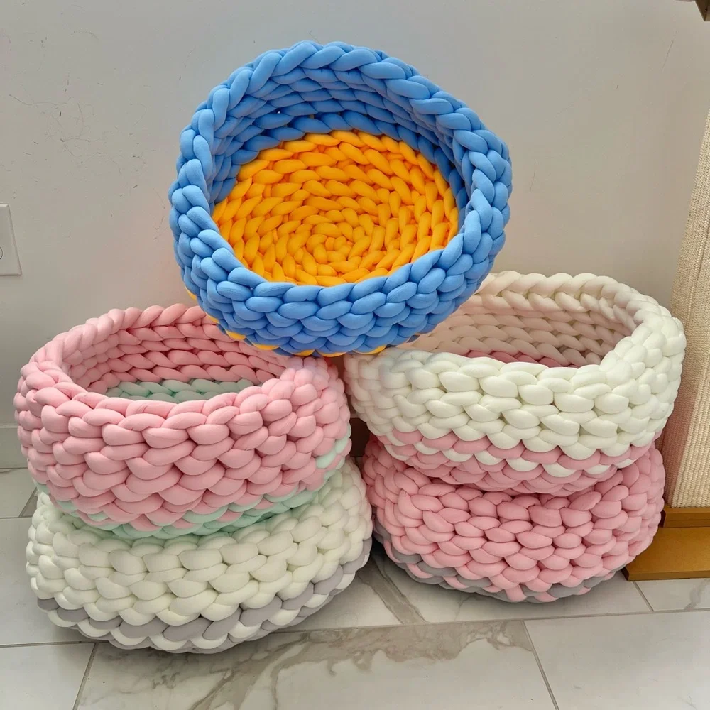 Handwoven 2-color Spacious Machine Washable Pet Baskets - 20 inches diameter
