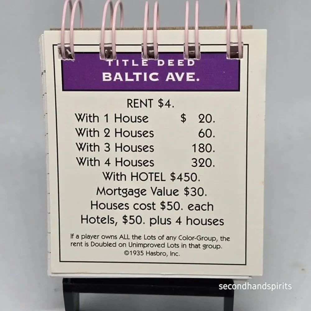 Hand-Assembled Monopoly-Themed Mini Journal - Baltic Ave