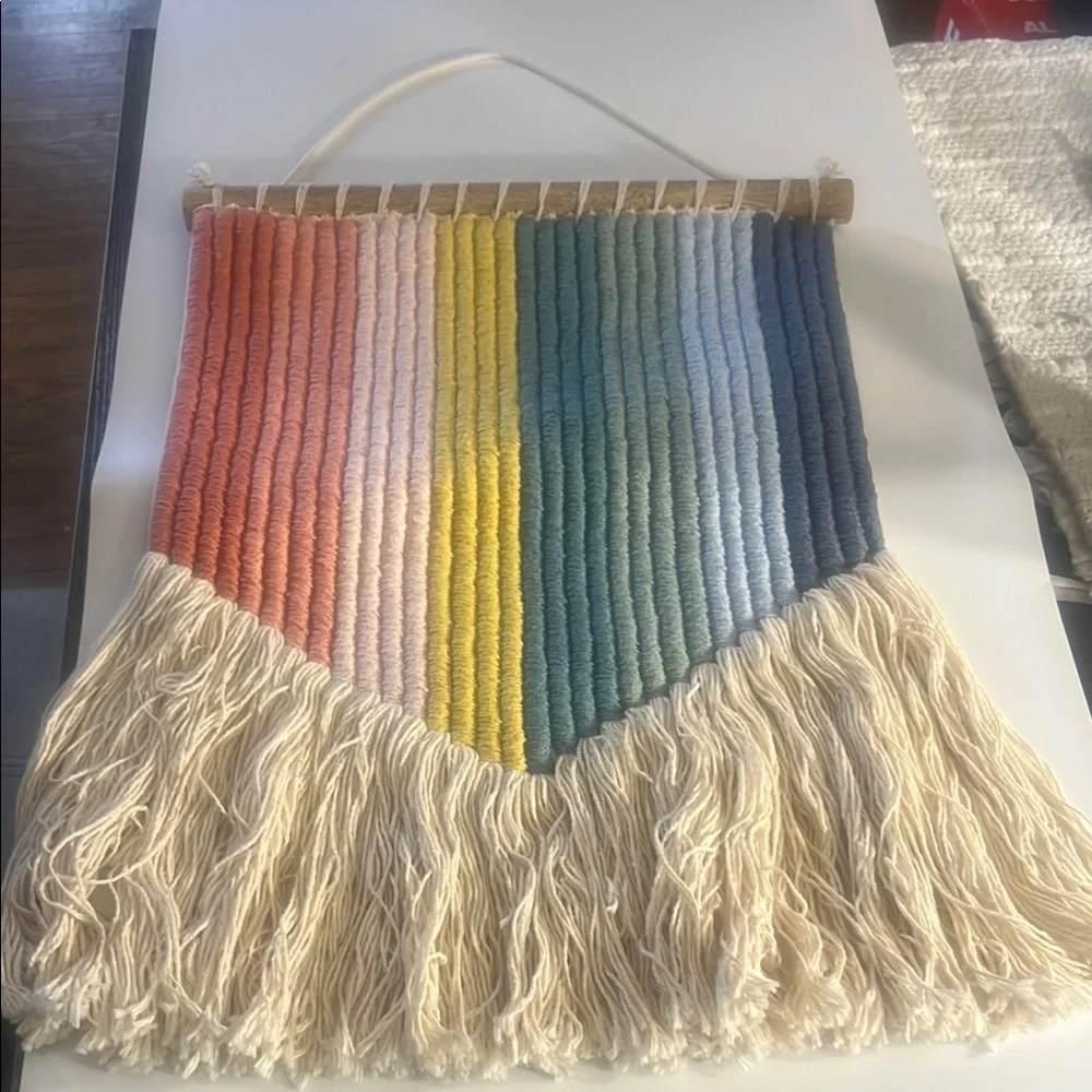 Crate&Barrel Vertical Rainbow Wall Hanging