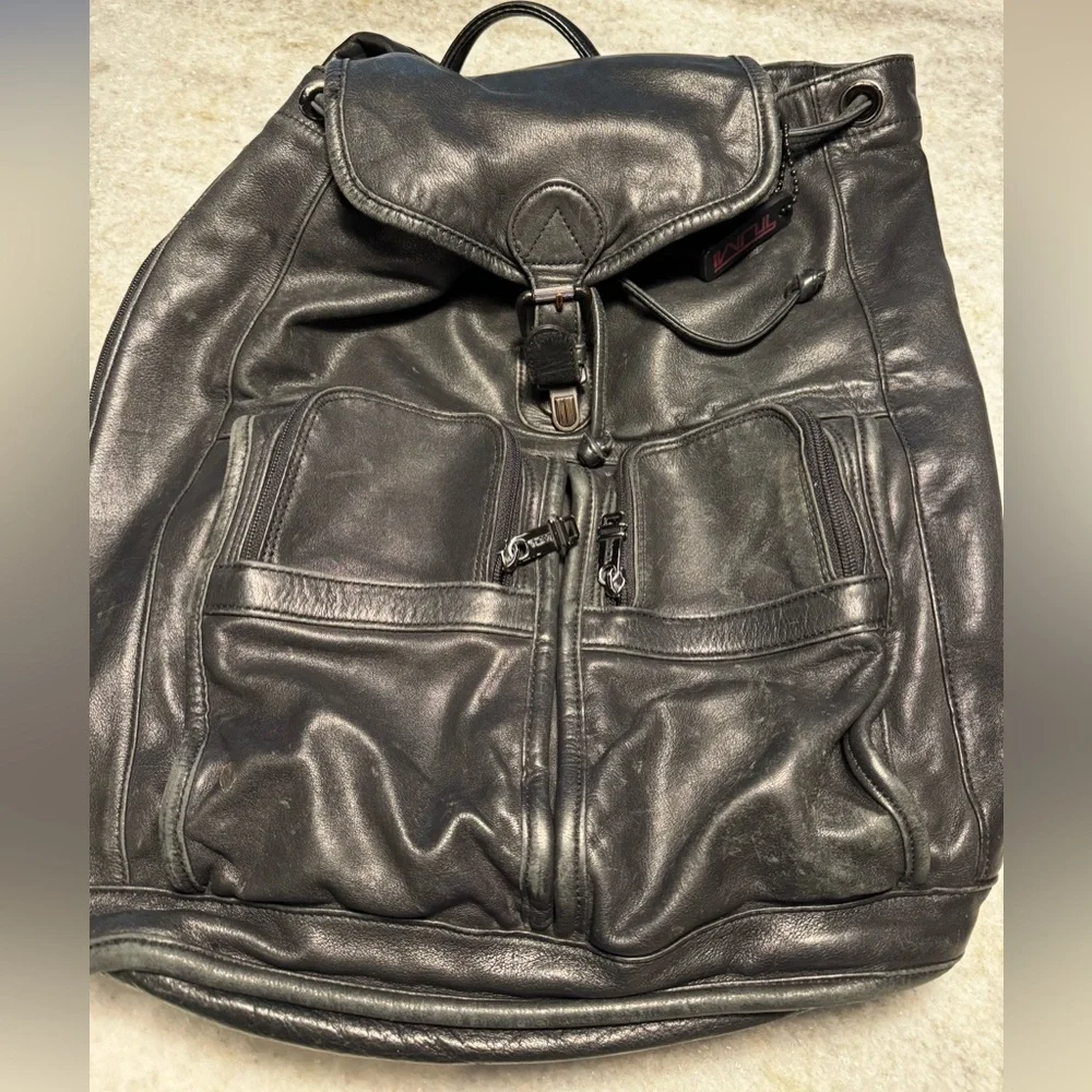 Tumi soft Nappa leather black backpack