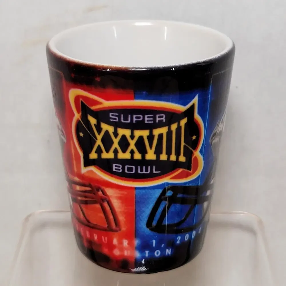VINTAGE Superbowl XXXVIII Shot Glass Feb. 1, 2004 Houston Tx