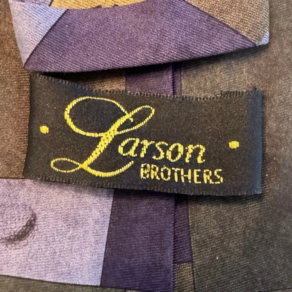 Men's Necktie Sport Golf Swing Golf Caddy Larson Brothers Ties 100% Silk 60