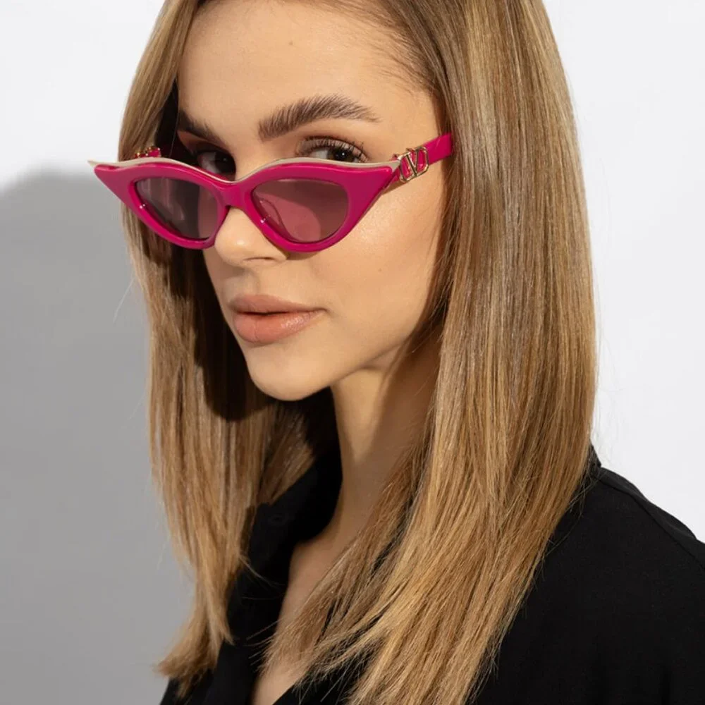 NEW VALENTINO V-GOLDCUT VLS-114D PINK WOMEN CAT EYE SUNGLASSES VALENTINO
