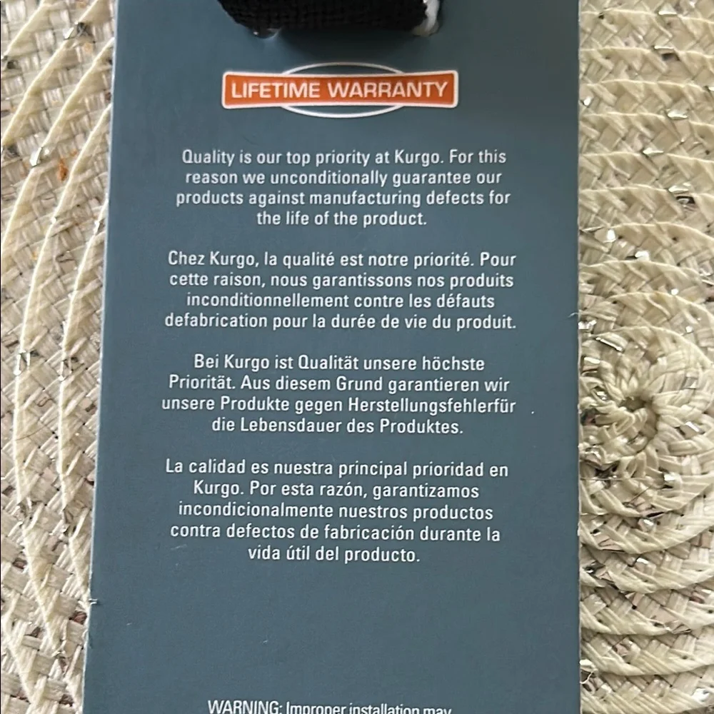 NWT Kurgo Sporty Black and Orange Dog Direct to Seatbelt Tether