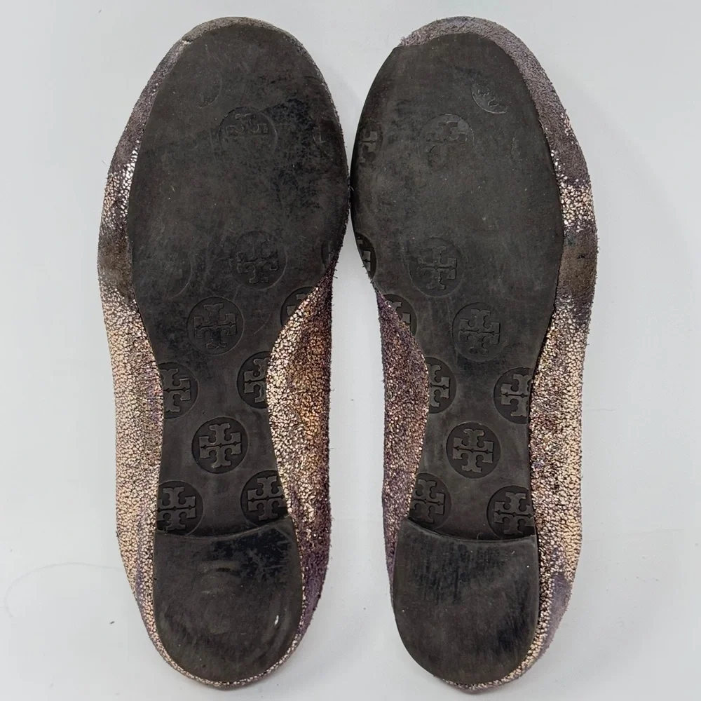 Tory Burch “Reva” Vintage Metallic Ballet Flats – Size 5