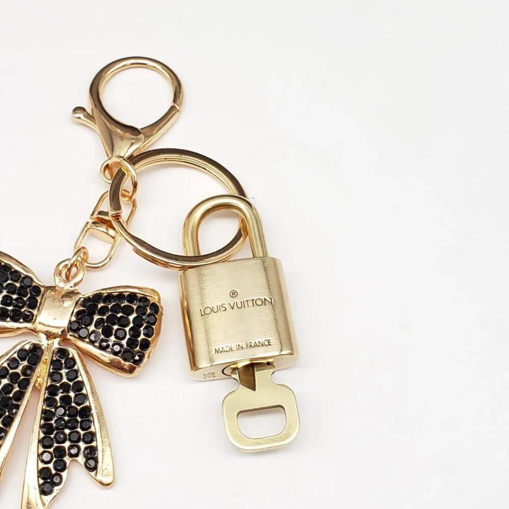 Louis Vuitton Gold Lock 🔒 Authentic LV Key + Unbranded Ribbon Bag Charm