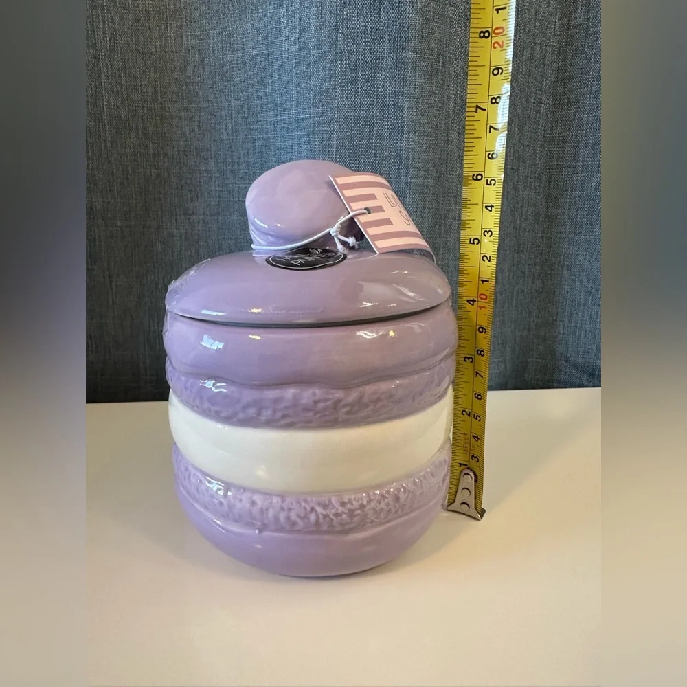 Luna & Sage Pastel Purple Macaroon Ceramic Cookie / Sugar Jar Kitchen Canister