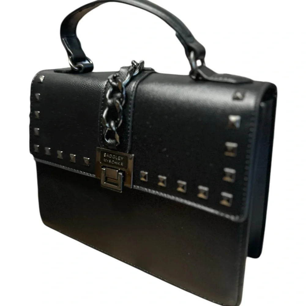 Badgley Mischka Black Crossbody Bag with Studded Details
