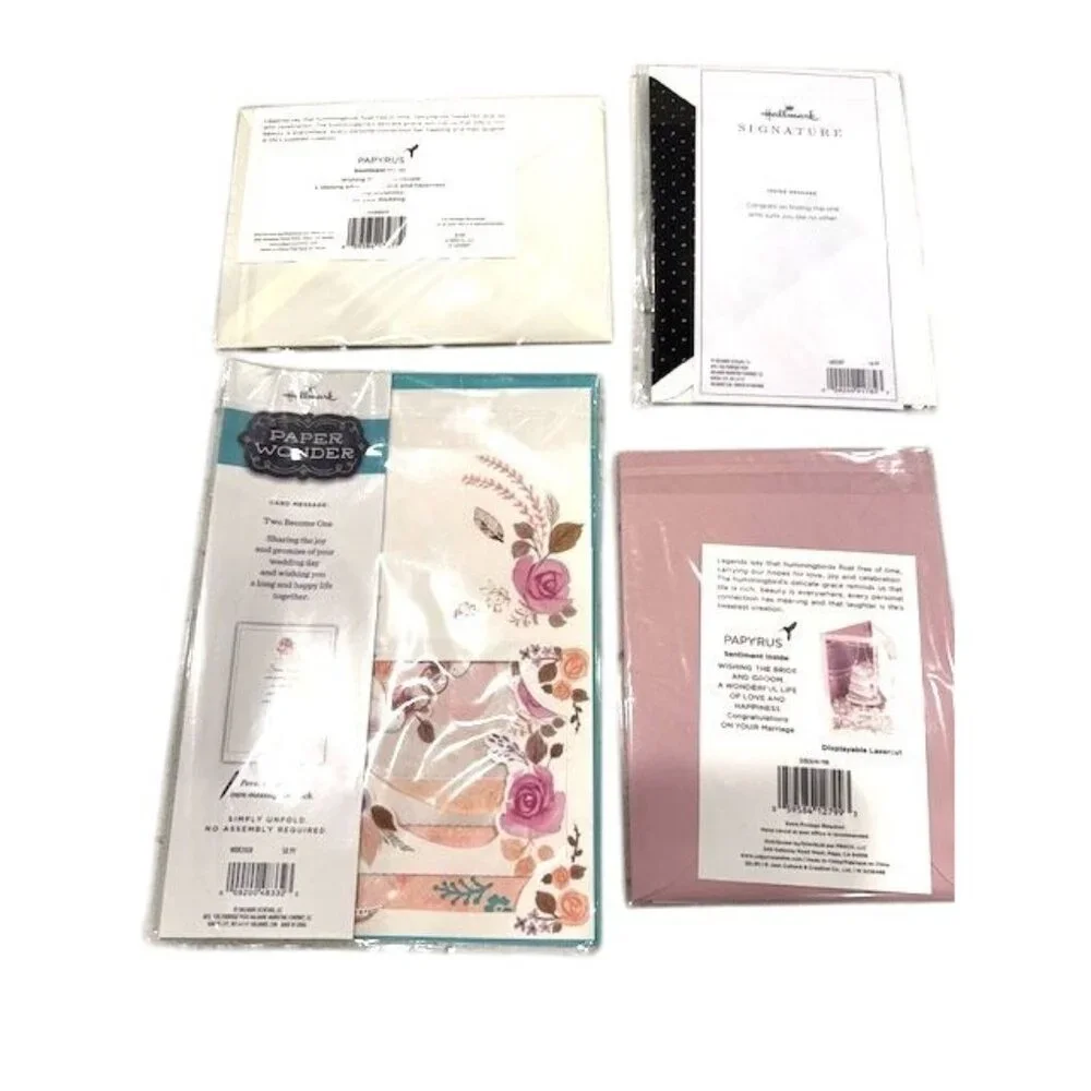 NWT set of 4Wedding & Love-Themed Greeting Cards By Papyrus & Hallmark
