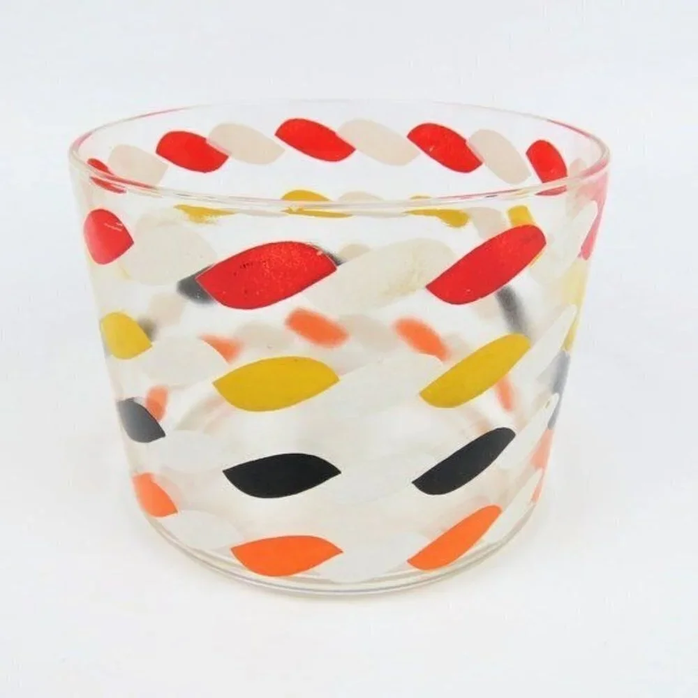 Vintage Glass Colorful Ice Bucket Barware