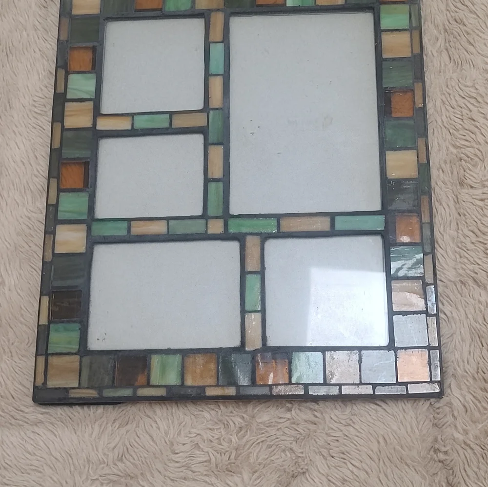 Glass Stained Mosaic Multi-Color Photo Frame, Collage