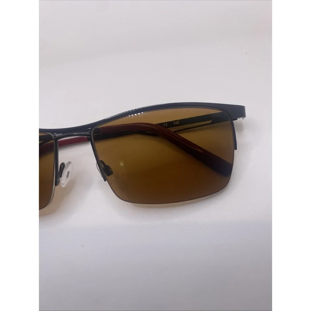 Shaq Sunglasses FRAMES ONLY Zyloware Half Rim 145 Brown 144