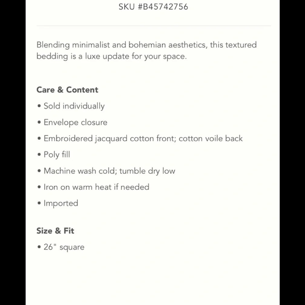 Anthropologie Embroidered Lilou Euro Shams (2) Cream and Black Design​​​​​​​​​