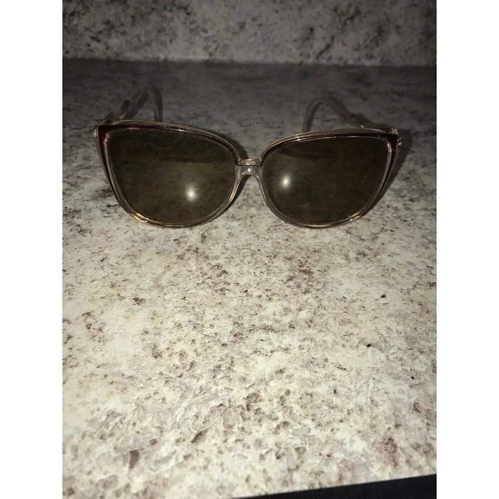 Opti Ray VTG 60'S/70s Womens Sunglasses Pink Clear Ombré Fade Twiggy Oversized